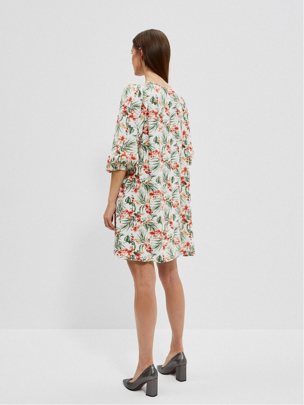 Moodo Biele dámske vzorované šaty Moodo