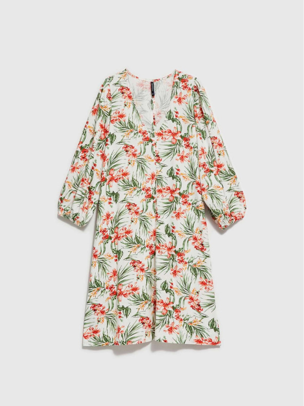 Moodo Biele dámske vzorované šaty Moodo