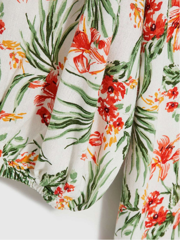 Moodo Biele dámske vzorované šaty Moodo