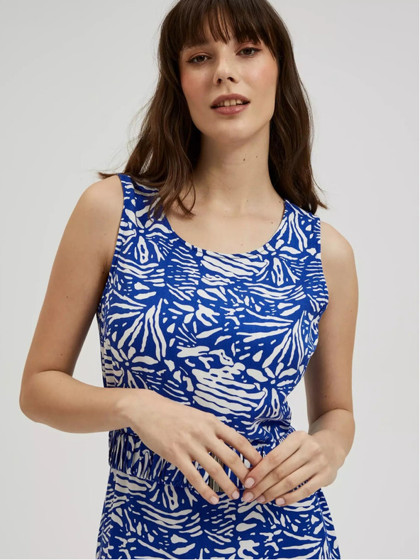 Moodo Modré vzorované midi šaty Moodo