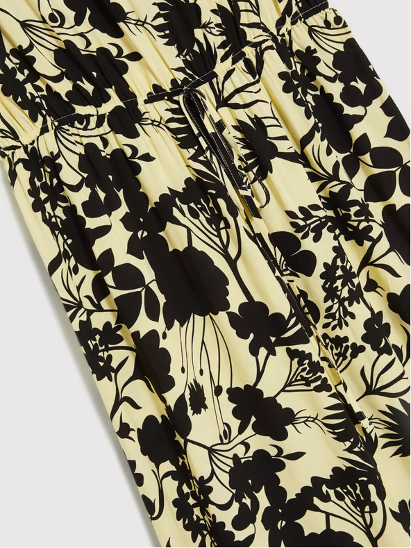 Moodo Žlté kvetinové midi šaty Moodo