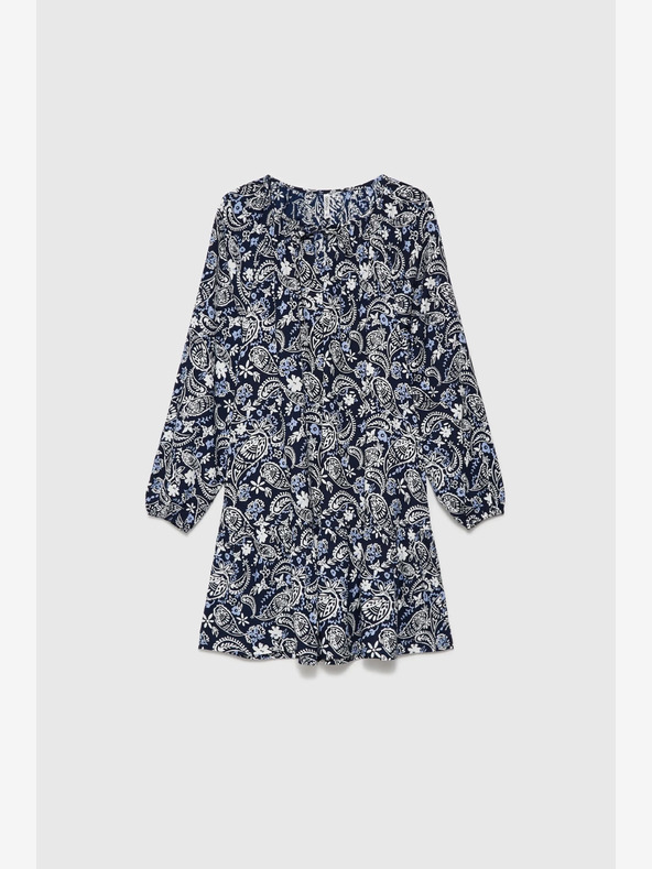 Moodo Biele a modré dámske vzorované šaty Moodo