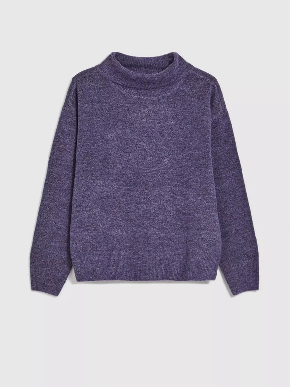 Moodo Fialový sveter s rolákom Moodo