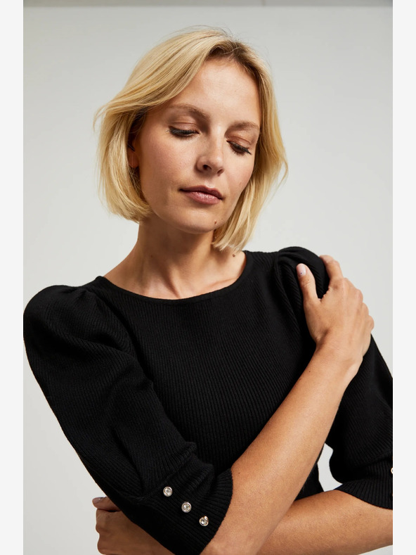 Moodo Čierny dámsky sveter Moodo