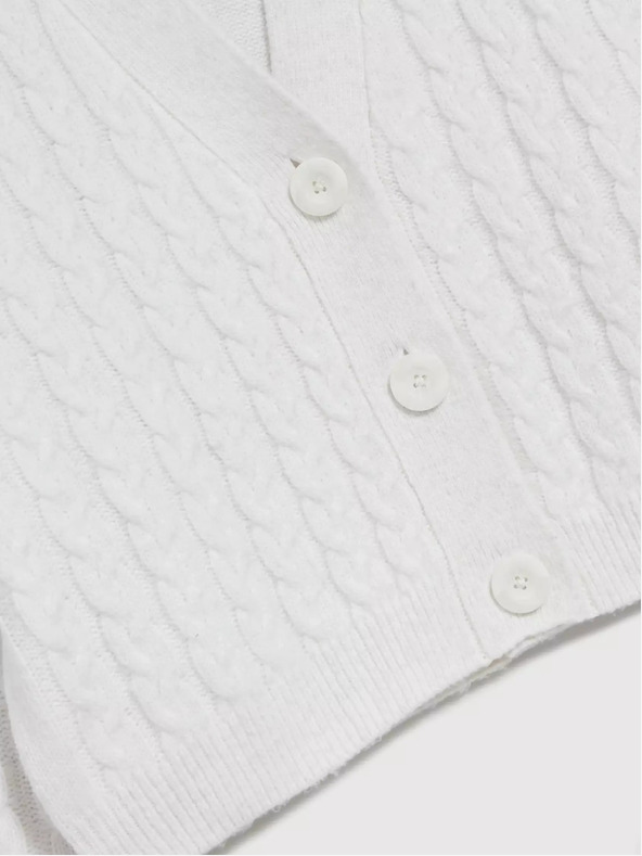 Moodo Biely krátky sveter s gombíkmi Moodo