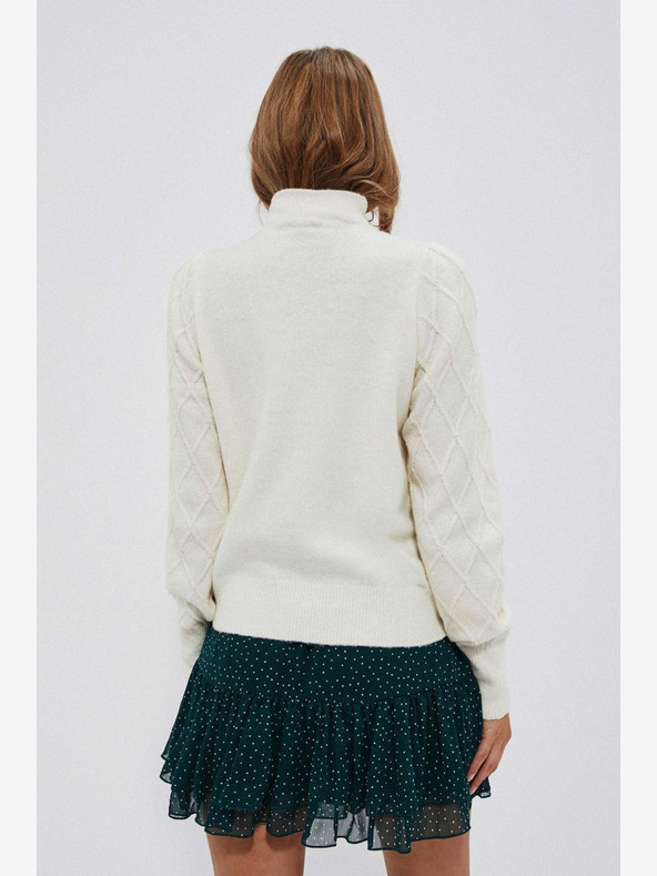 Moodo Krémový dámsky sveter Moodo