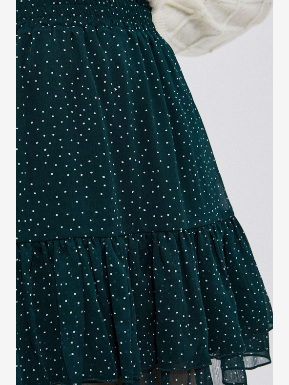 Moodo Zelená dámska bodkovaná sukňa Moodo