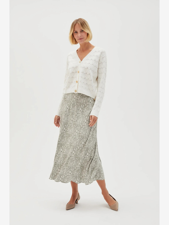 Moodo Moodo Bielo-zelená dámska vzorovaná sukňa