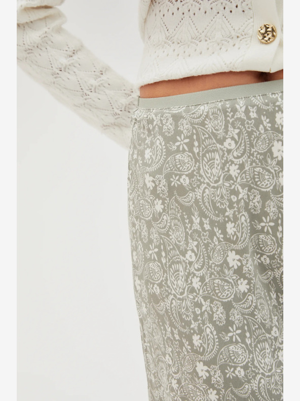 Moodo Moodo Bielo-zelená dámska vzorovaná sukňa