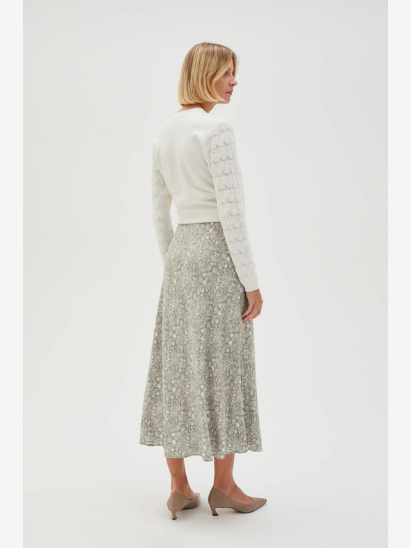 Moodo Moodo Bielo-zelená dámska vzorovaná sukňa