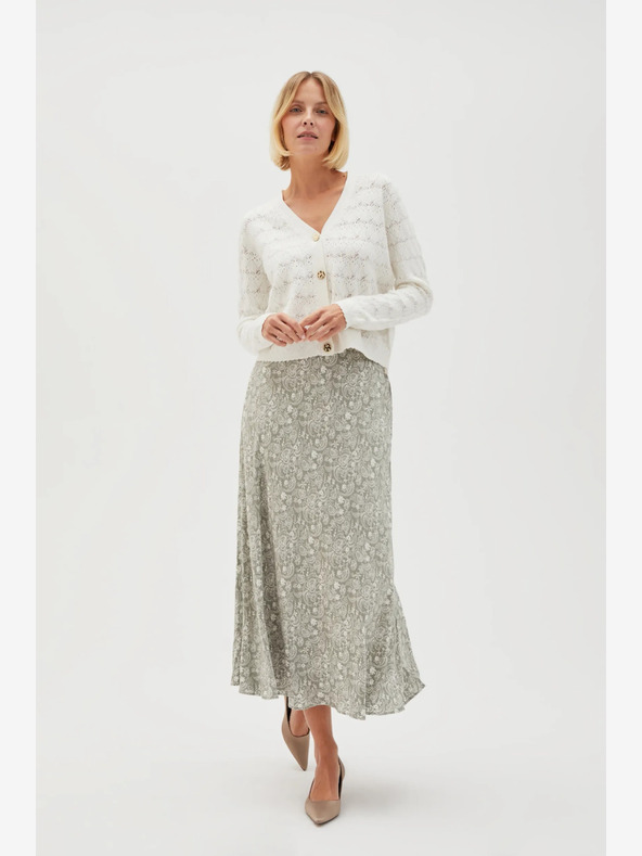 Moodo Moodo Bielo-zelená dámska vzorovaná sukňa