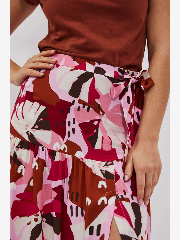 Moodo Červená a ružová dámska vzorovaná sukňa Moodo