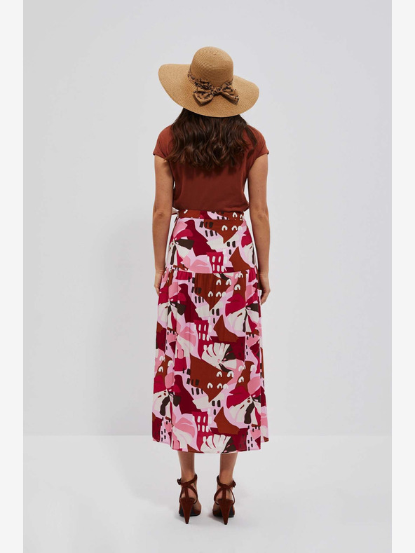 Moodo Červená a ružová dámska vzorovaná sukňa Moodo