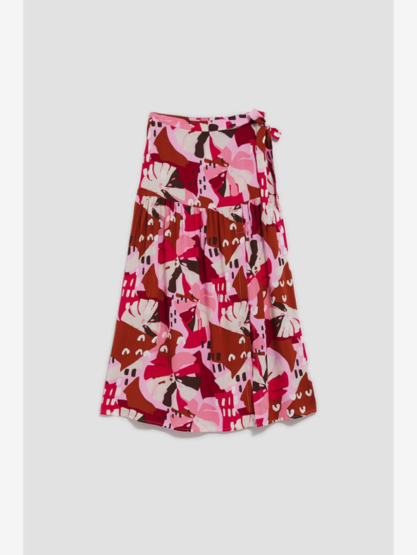 Moodo Červená a ružová dámska vzorovaná sukňa Moodo