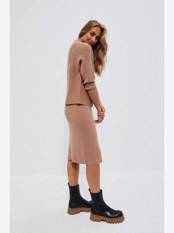 Moodo Hnedá dámska tepláková sukňa Moodo