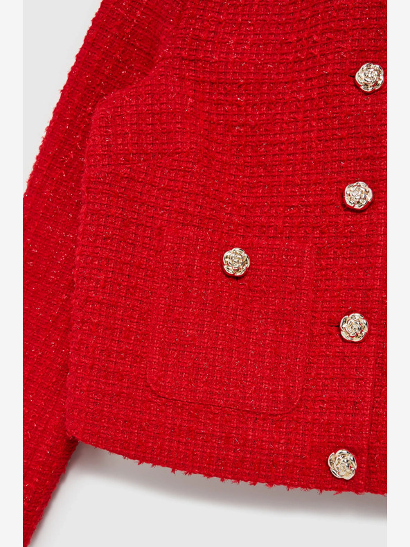 Moodo Moodo Červená bunda so zapínaním na gombíky