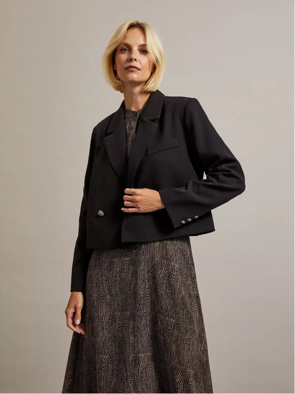 Moodo Čierna dámska krátka bunda Moodo