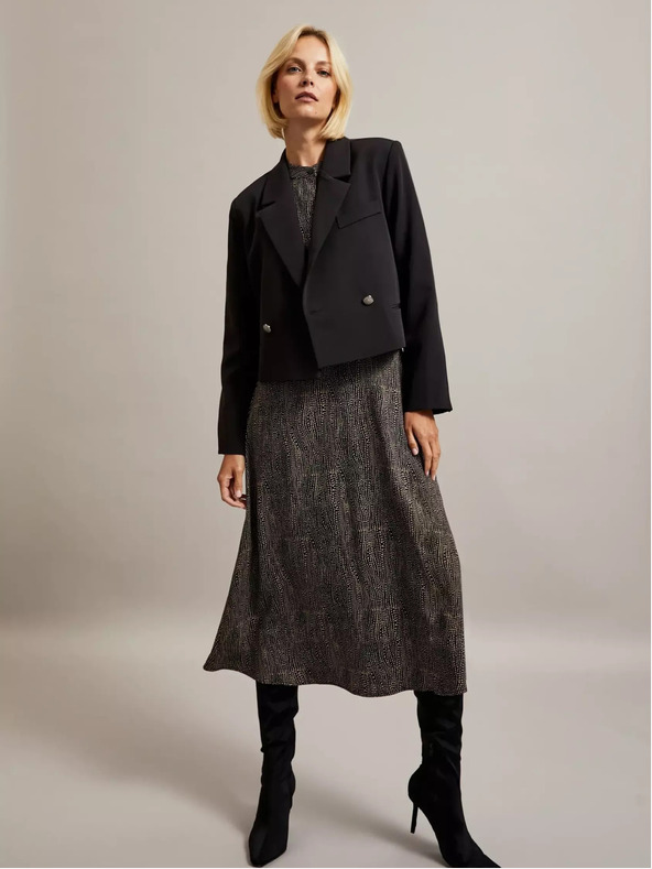 Moodo Čierna dámska krátka bunda Moodo