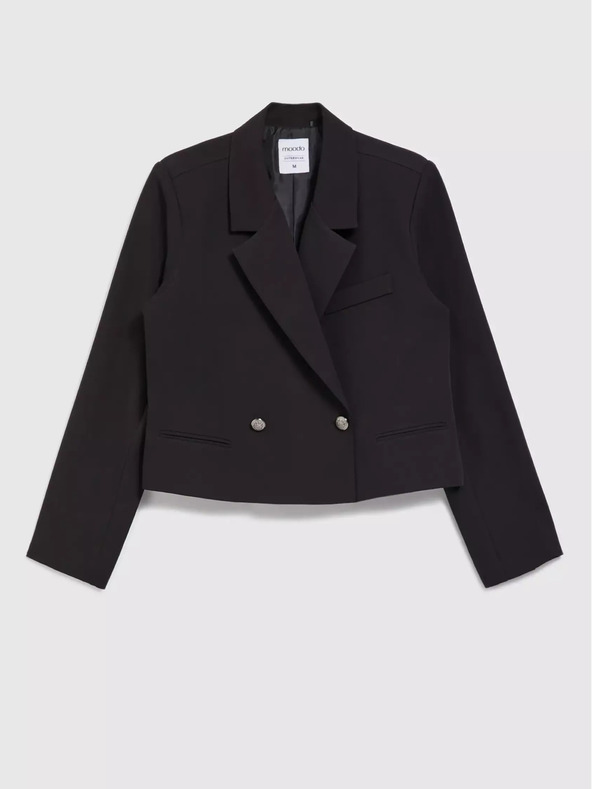 Moodo Čierna dámska krátka bunda Moodo