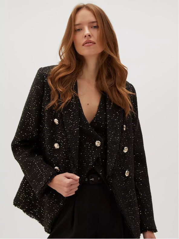 Moodo Čierna dámska bunda Moodo