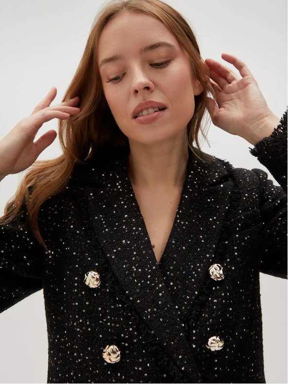 Moodo Čierna dámska bunda Moodo