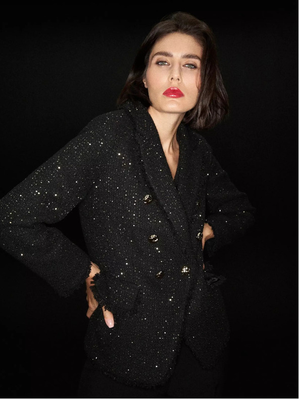 Moodo Čierna dámska bunda Moodo