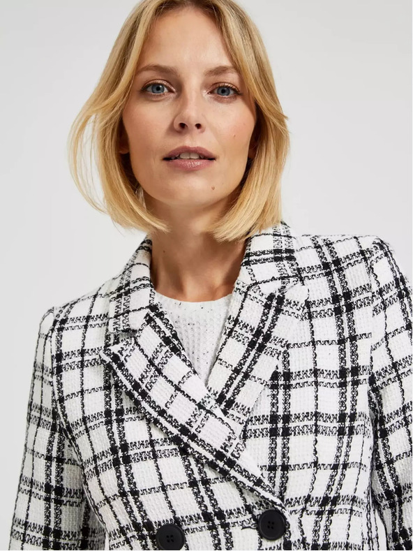 Moodo Čierno-biela károvaná bunda Moodo
