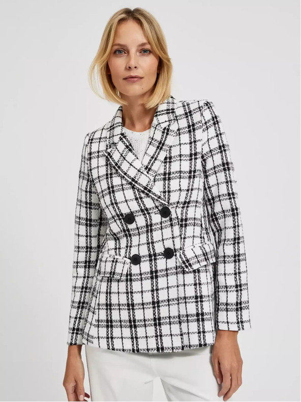 Moodo Čierno-biela károvaná bunda Moodo