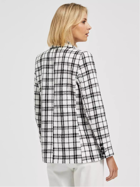 Moodo Čierno-biela károvaná bunda Moodo
