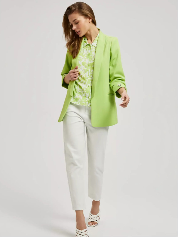 Moodo Zelené sako s 3/4 rukávmi Moodo