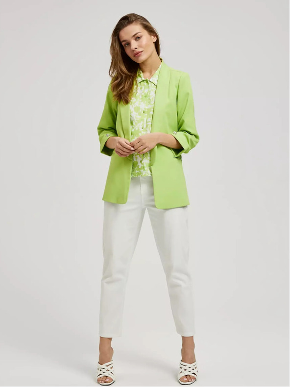 Moodo Zelené sako s 3/4 rukávmi Moodo