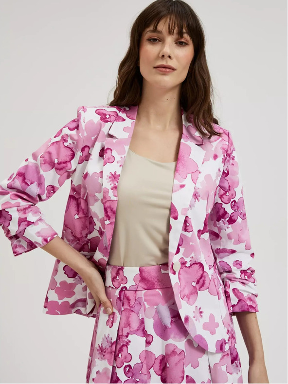 Moodo Ružová vzorovaná bunda Moodo