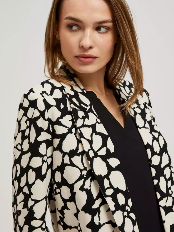 Moodo Čierno-krémové dámske vzorované sako Moodo