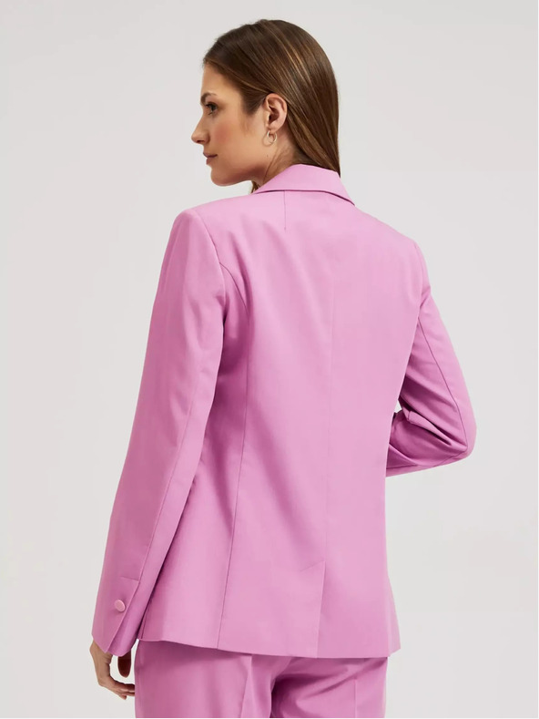 Moodo Ružové jednoradové sako s dlhým rukávom Moodo