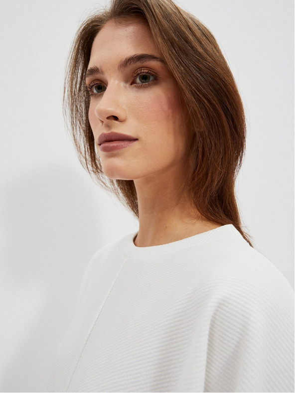 Moodo Biela dámska mikina s kapucňou Moodo