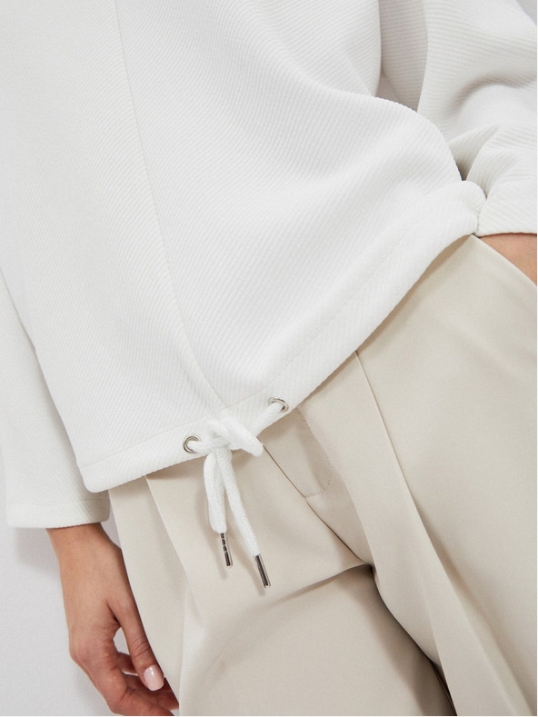 Moodo Biela dámska mikina s kapucňou Moodo