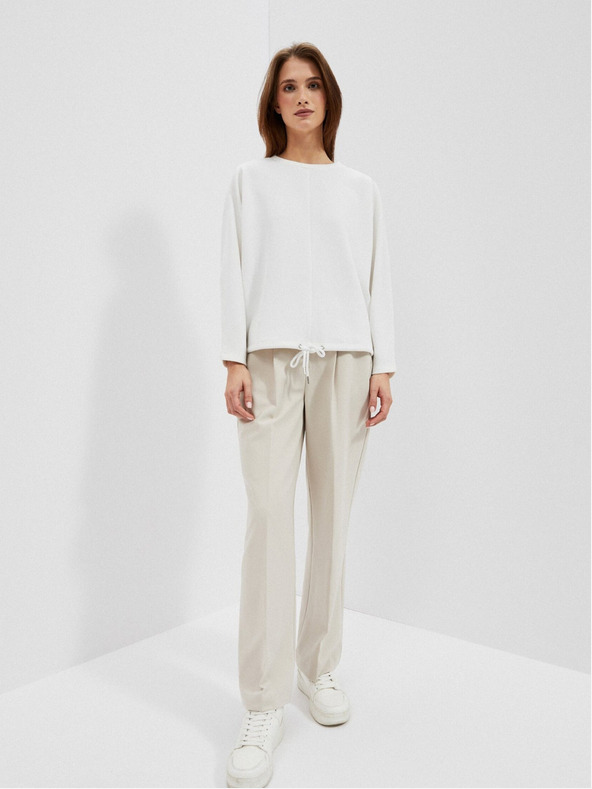 Moodo Biela dámska mikina s kapucňou Moodo