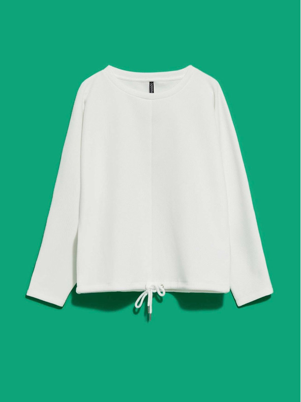 Moodo Biela dámska mikina s kapucňou Moodo