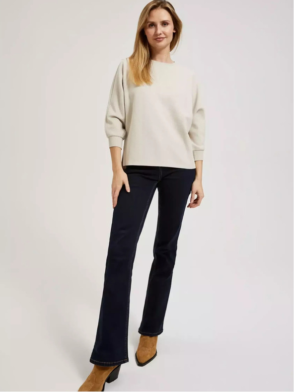 Moodo Béžová dámska mikina Moodo