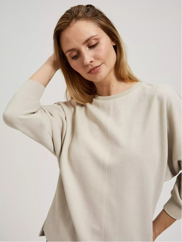 Moodo Béžová dámska mikina Moodo