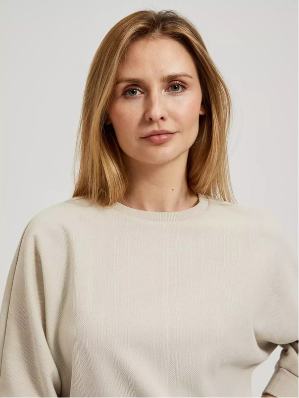 Moodo Béžová dámska mikina Moodo