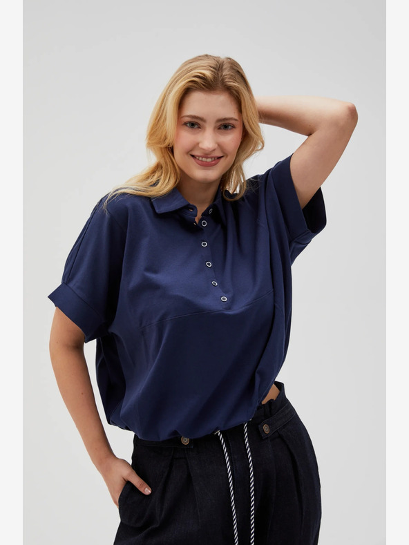 Moodo Tmavomodrá dámska košeľa Moodo