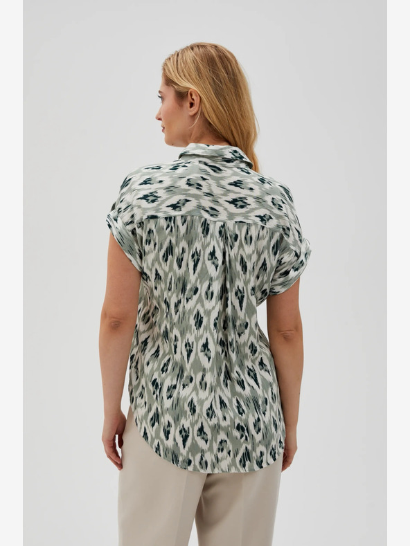 Moodo Zelená dámska vzorovaná košeľa Moodo