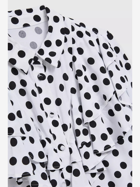 Moodo Čiernobiele dámske bodkované tričko Moodo