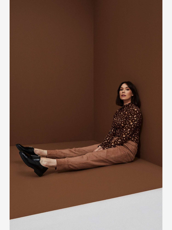 Moodo Hnedé dámske semišové tepláky Moodo