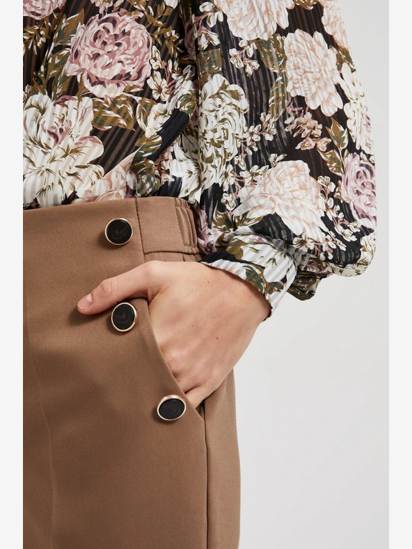 Moodo Hnedé dámske nohavice Moodo