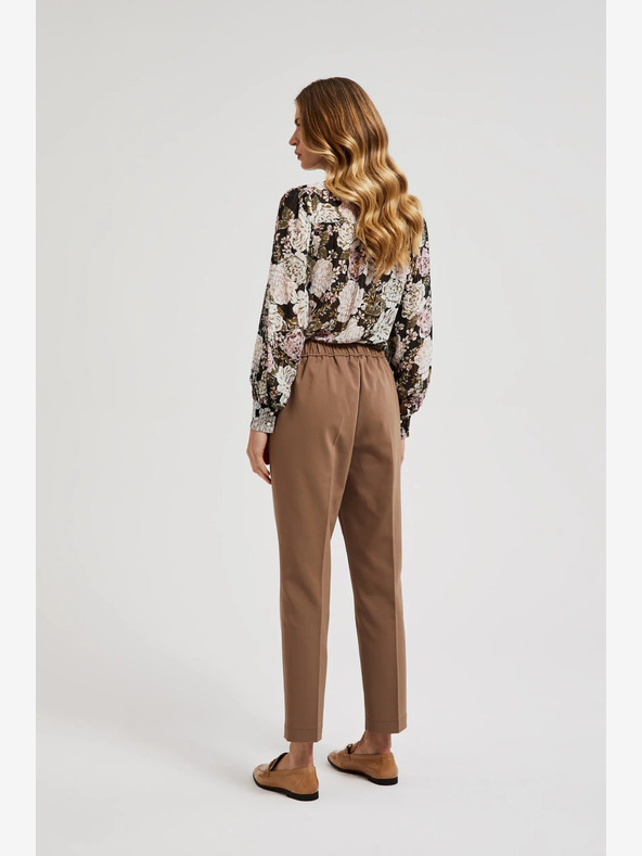 Moodo Hnedé dámske nohavice Moodo