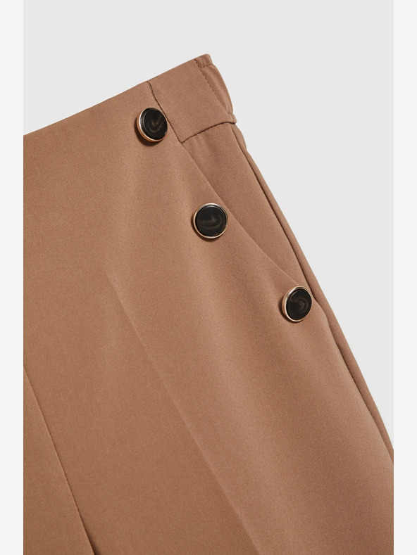 Moodo Hnedé dámske nohavice Moodo