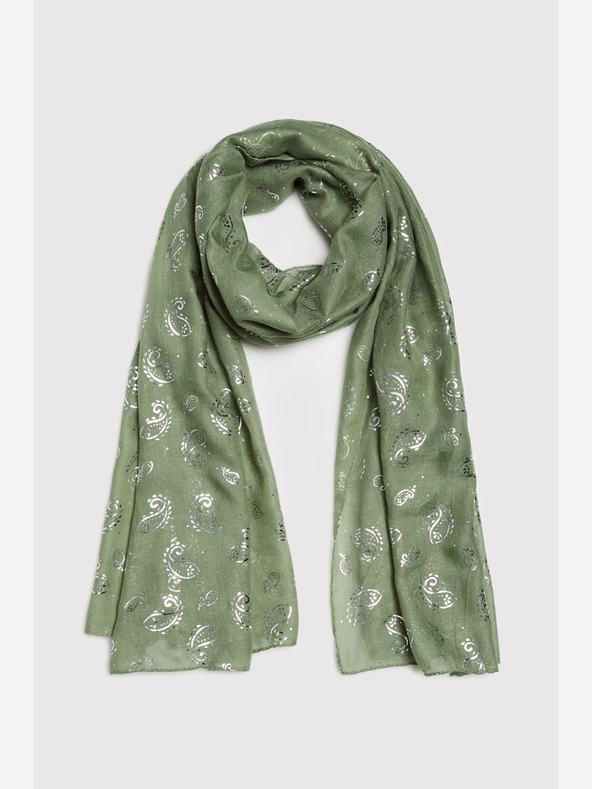 Moodo Zelená dámska vzorovaná šatka Moodo
