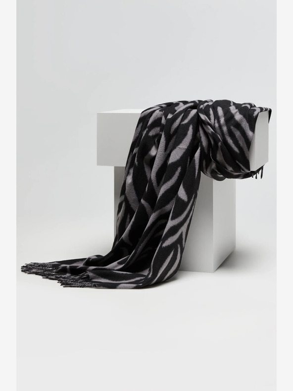 Moodo Šedo-čierny dámsky šál so vzorom Moodo